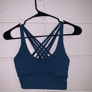 Blue Lululemon Criss Cross Strappy Sports Bra